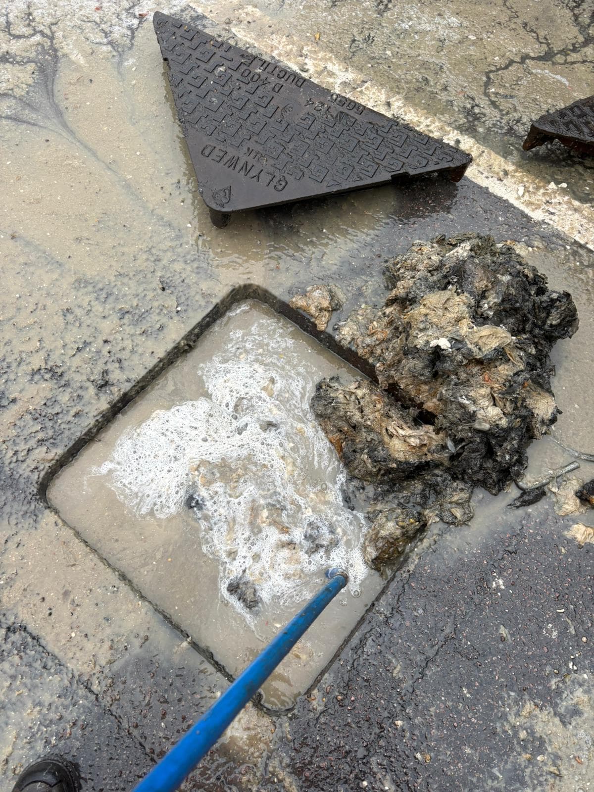 Drain cleaning comparison - Before